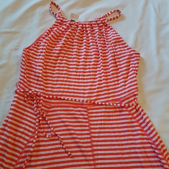GAP women's size Medium striped tank maxi dress, orange & white. NWT - Picture 3 of 7